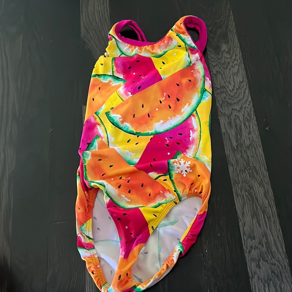 Child Large Snowflake Designs Watermelon Leotard